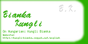 bianka kungli business card